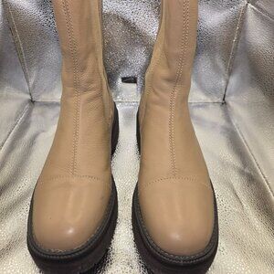 Women's Sam Edelman Leather Wellington Ankle Boots - Sesame Tan - Size 9M